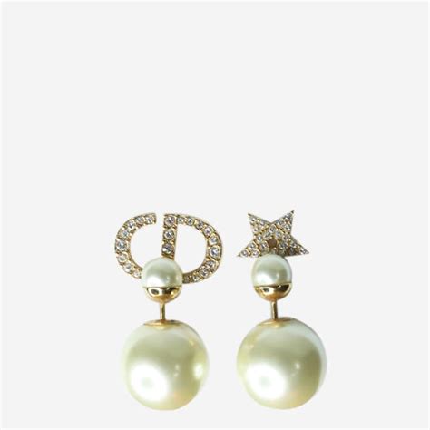 christian dior double pearl earrings|genuine dior tribales.